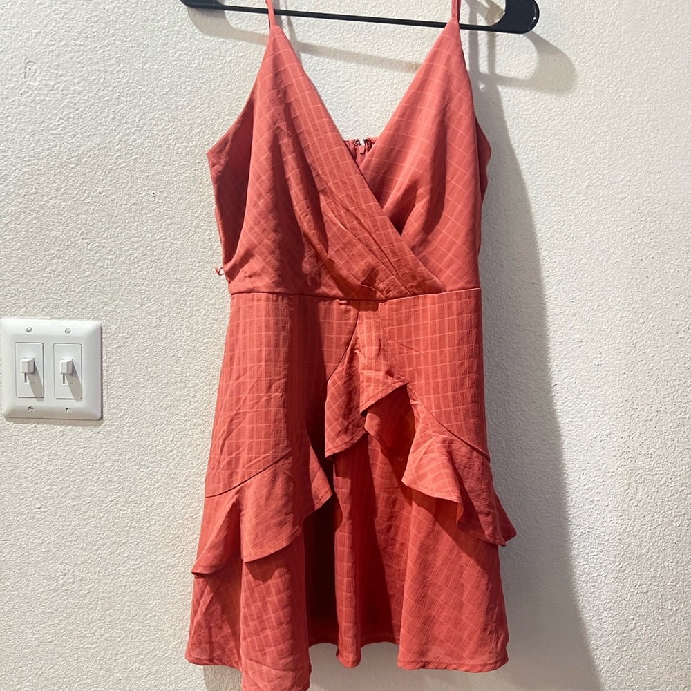 Trixxi Asymmetrical Coral Dress